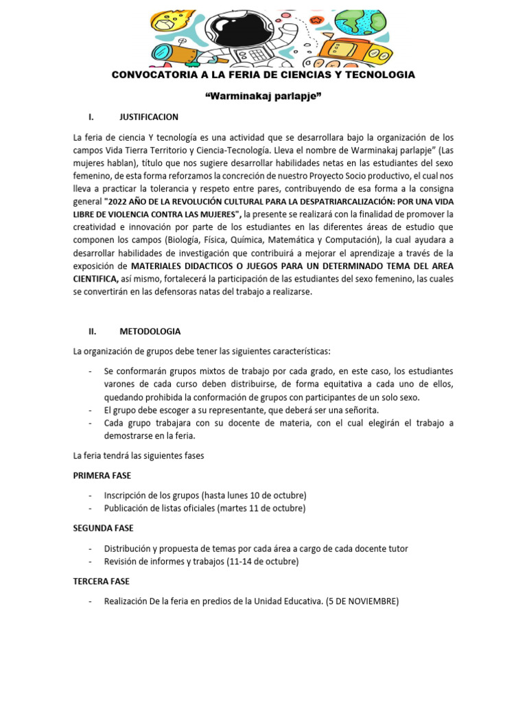 Feria de Ciencias y Tecnologia | PDF | Science