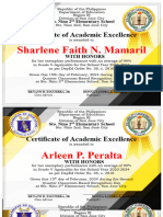 Certificates of Honors