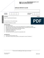 Cambridge International AS & A Level: PHYSICS 9702/41