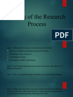 Steps of Research Process