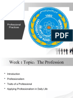Week 1 (The Profession)