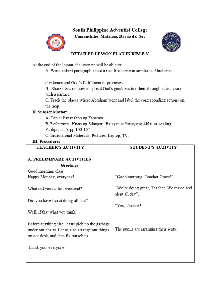 Bible Lesson Plan: Abraham's Faith | PDF | Abraham
