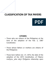 Classification of Tax Payers