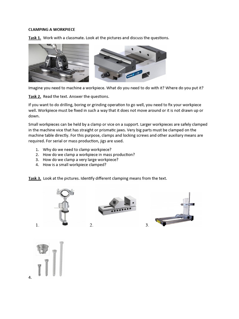 Clamping Techniques for Workpieces | PDF