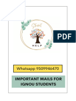 Important Mails For Ignou
