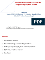 Study of Different Use Cases of The Grid Connected Battery Energy Storage System in India RE India PGCIL