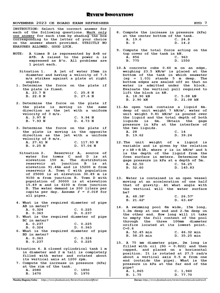 Hyd - 7 | PDF | Pressure | Water