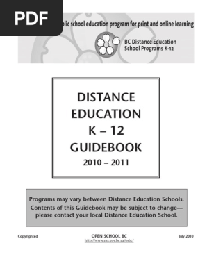 Guidebook201011 Physical Education Distance Education