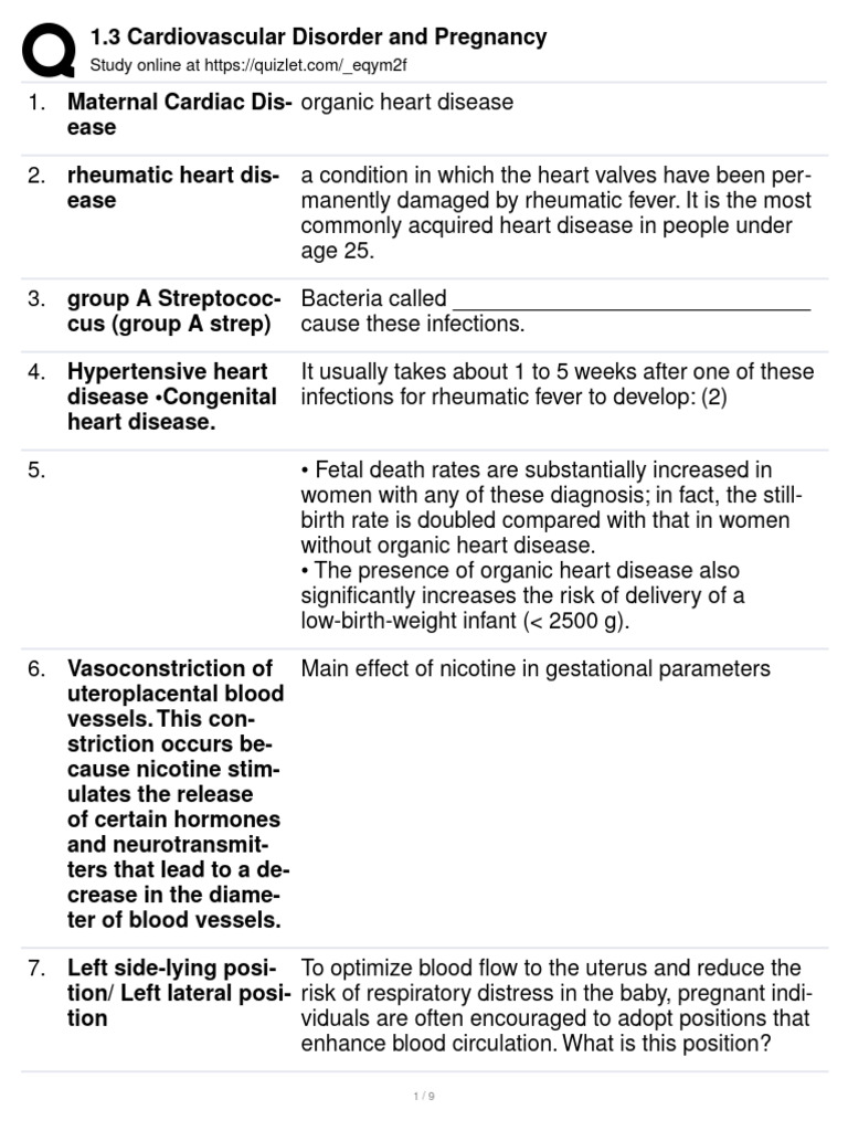 Cardiovascular Disorders in Pregnancy | PDF | Cardiovascular Diseases ...