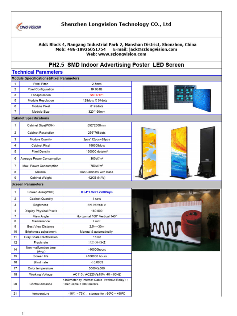 Longvision---50 Sets P2.5 LED Poster Quotation Update | PDF | Pixel ...