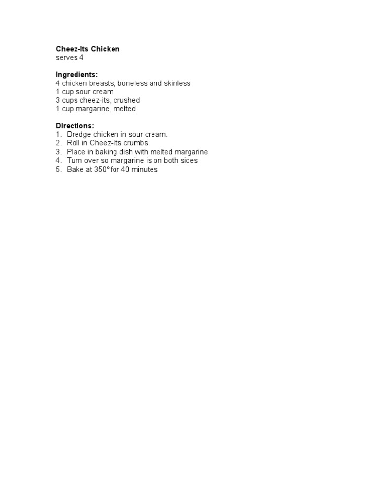 CheezIts Chicken | PDF