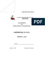 Matematicas - Cuadernillo Verano 2ºESO - 2020 - 21