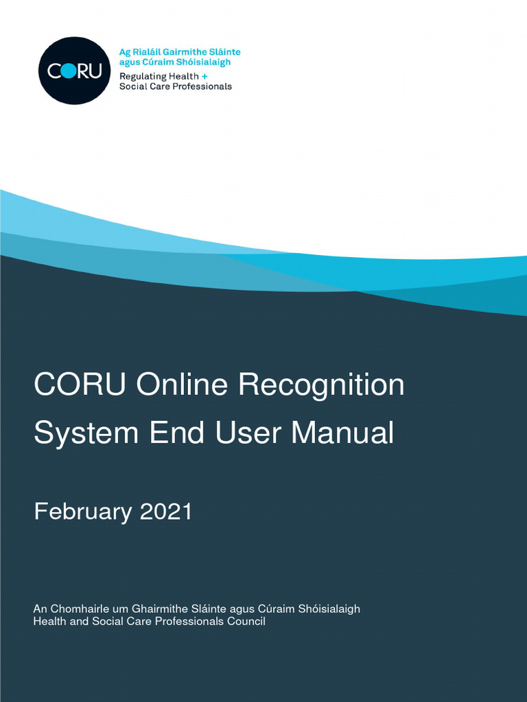 CORU Online Recognition User Guide | PDF | Password | Login