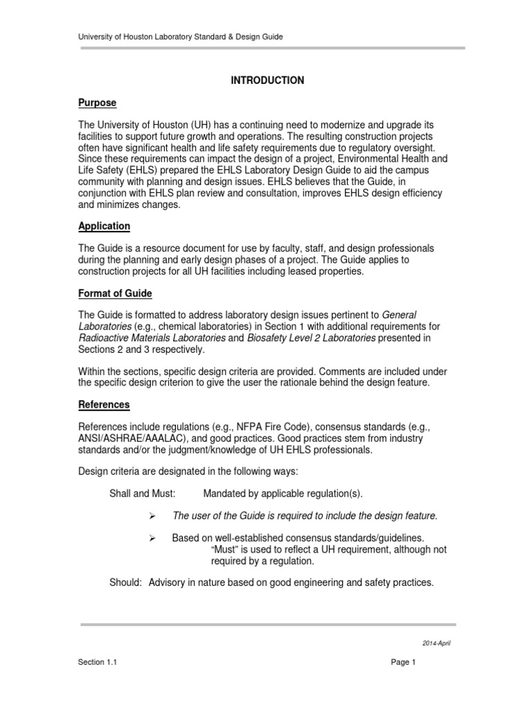 Laboratory standard and design guideline download free pdf