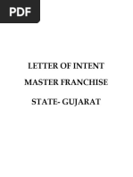 Letter of Intent - Master Franchise