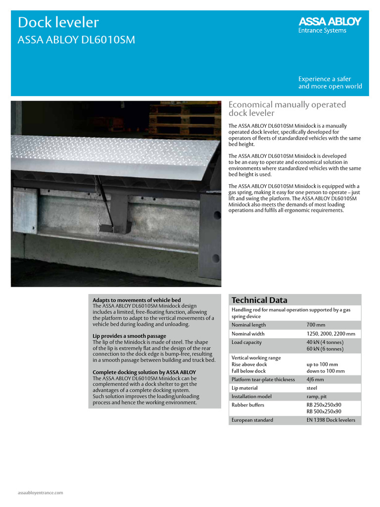 assa-abloy-dl6010sm-dock-leveler-specs-pdf