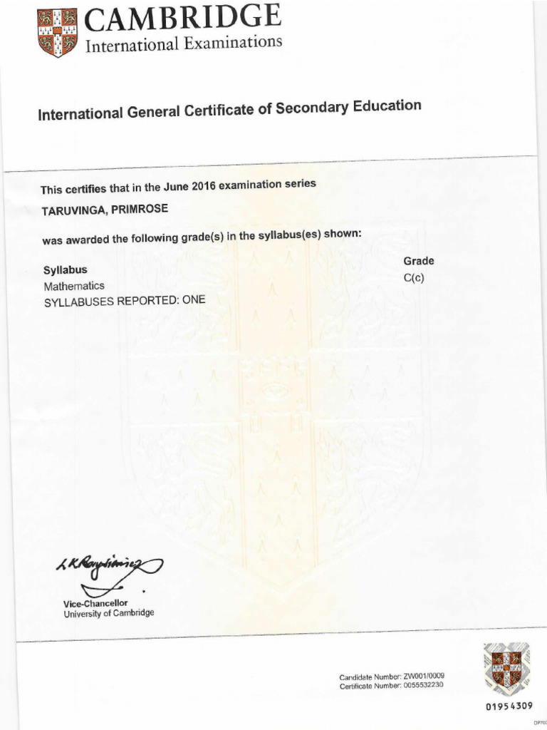 O Level Certificates 0001 PDF