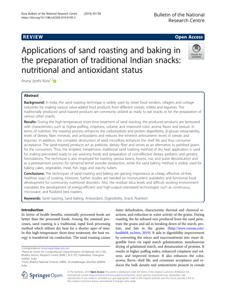 Applications of Sand Roasting and Baking s42269-019-0199-2 | PDF ...