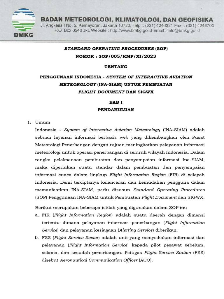 SOP Penggunaan INA-SIAM untuk Flight Document | PDF | Komputer ...