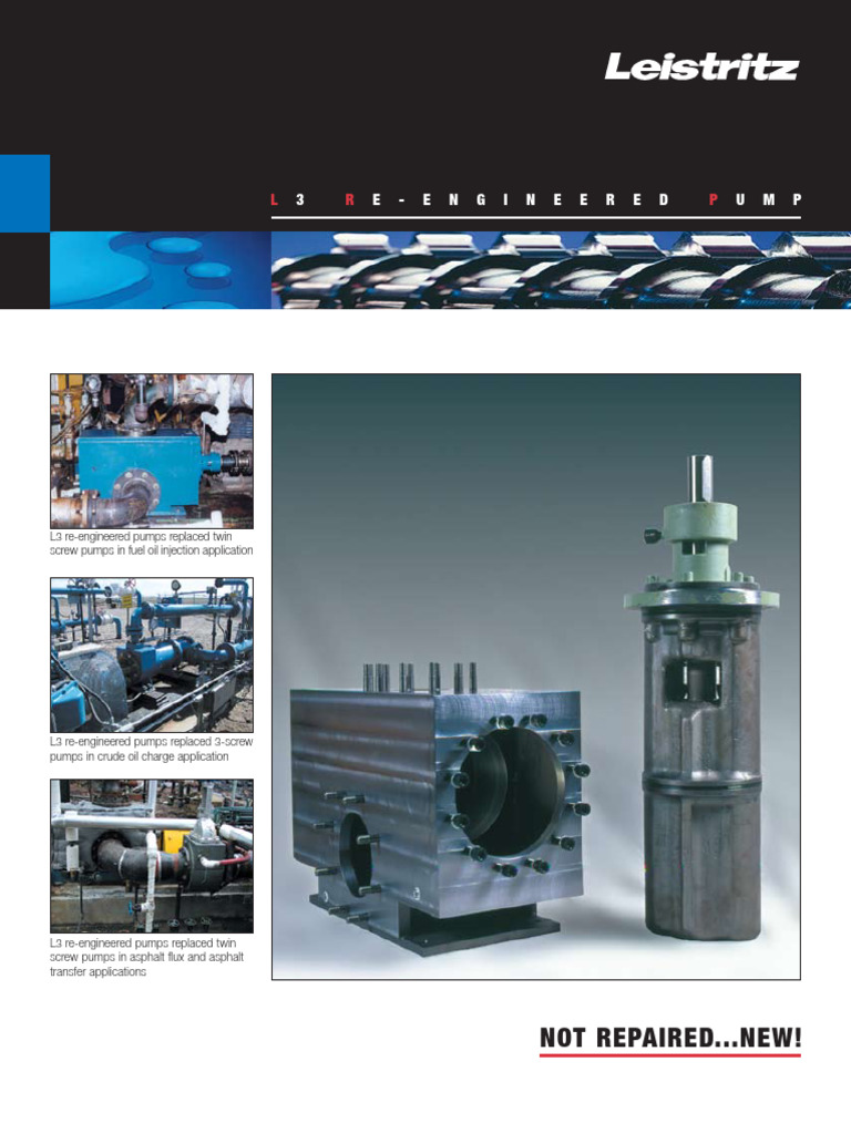 Leistritz L3 Re-engineered Pump Solutions | PDF | Pump | Viscosity