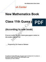 Class 11 New Mathematics Book Guess Paper