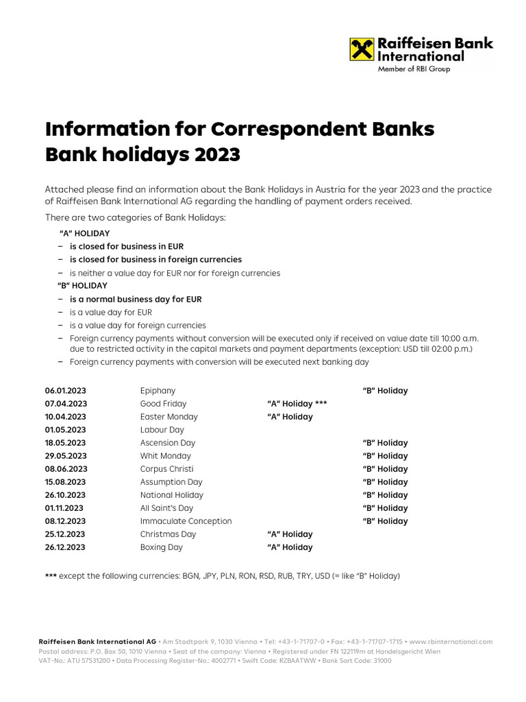 BANK HOLIDAYS 2023 JP MORGAN intelligence overview