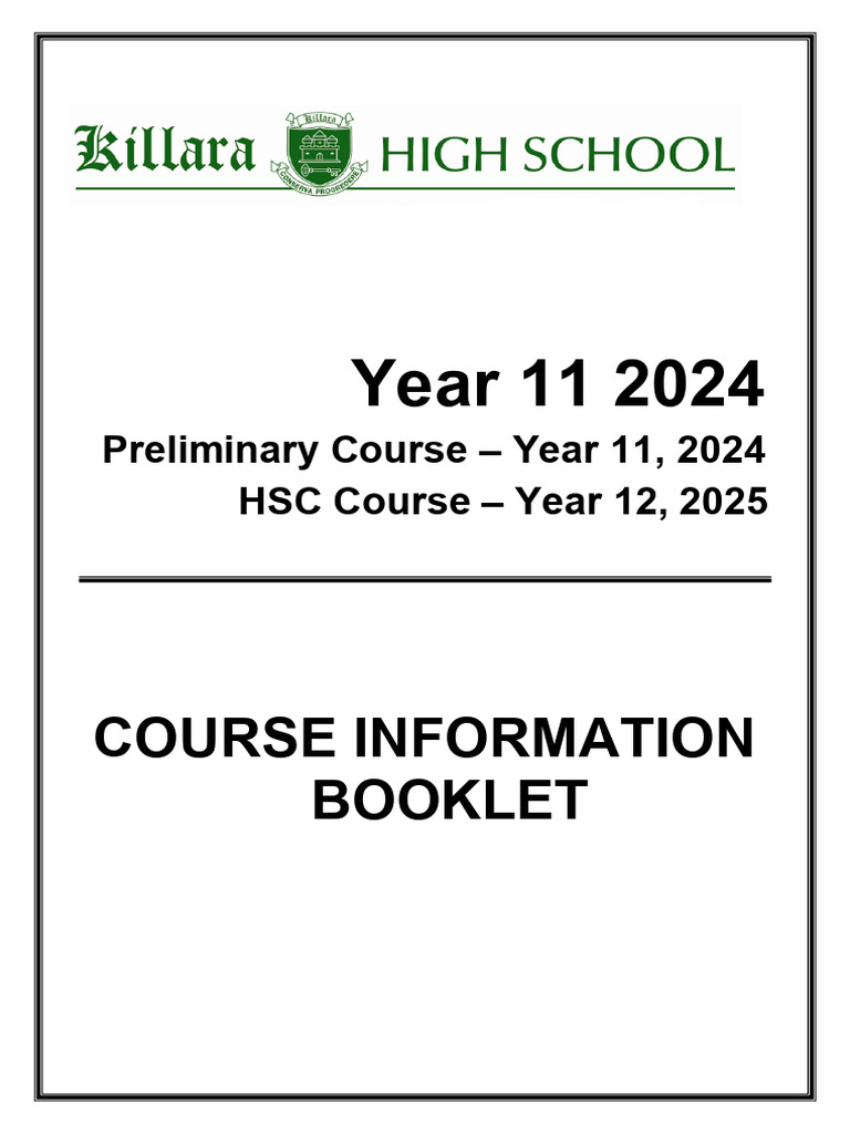 2024 Year 11 Course Information Booklet | PDF