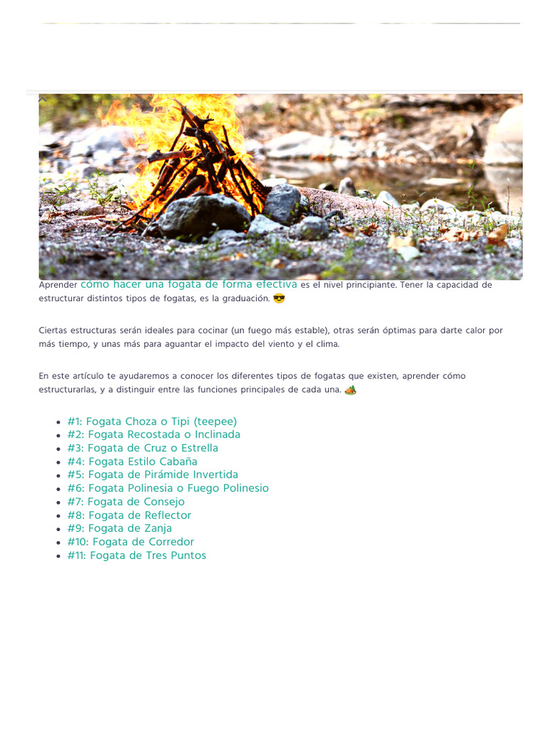 Tipos de Fogatas: Guía Completa | PDF | Incendios | Pirámide