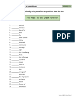 Phrases With Prepositions - PDF Grammar Worksheet - B1 - PREP015