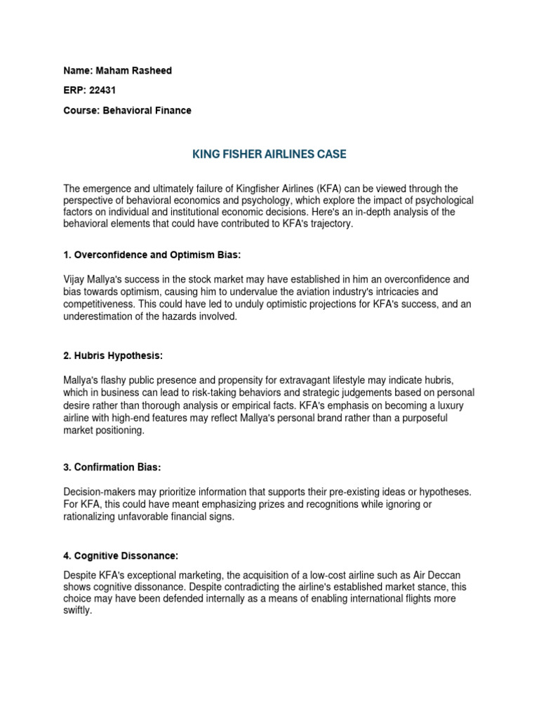 Maham Rasheed 22431 BF 1 | PDF | Behavioral Economics | Psychology