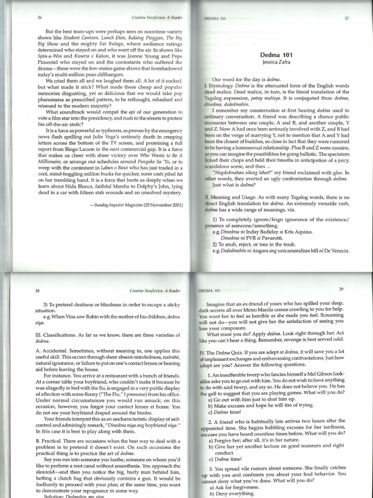 Zafra deadma 101 pdf