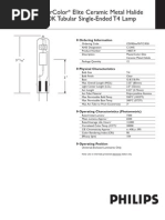 Philips Mastercolor Elite Ceramic Metal Halide 70 Watt 3000K Tubular Single-Ended T4 Lamp