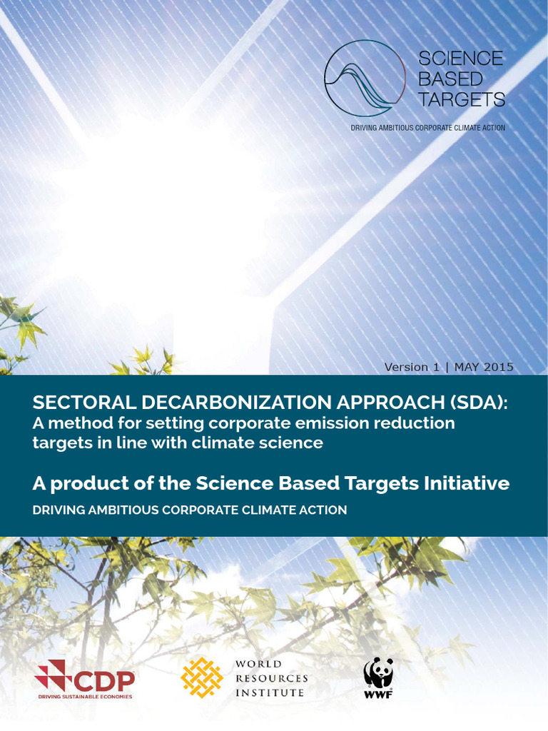 Sectoral Decarbonization Approach Report PDF Climate Change