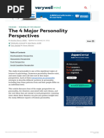 The 4 Major Personality Perspectives and Theories