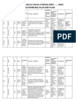 Sosyal Etkinlik Unitelendirilmis Yillik Plan