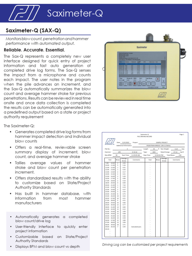 Saximeter-Q: Automated Pile Driving Log | PDF | Software Engineering ...
