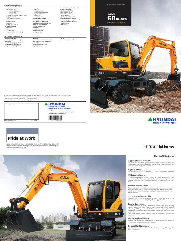 Hyundai R60W-9S Specifications Overview | PDF | Horsepower | Engines
