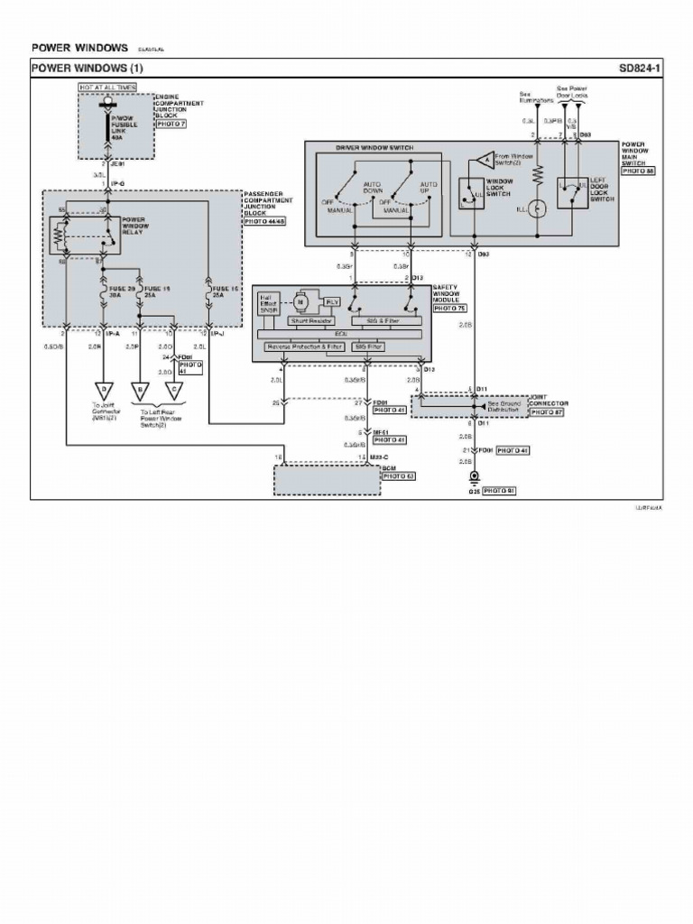 Power Windows Schematic Diagrams | PDF