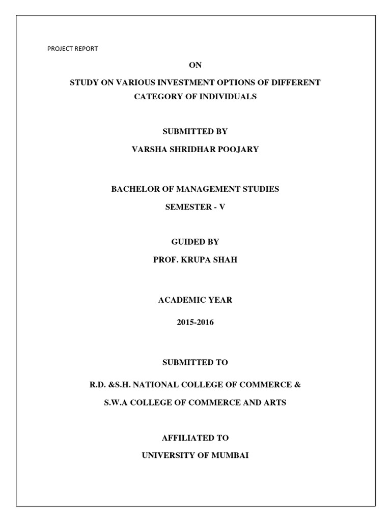 Project Report Sample | PDF