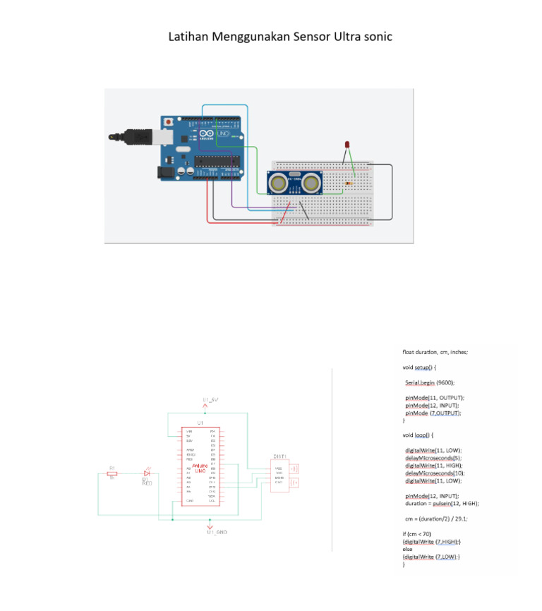 Contoh Rangkaian Sensor Ultrasonic | PDF