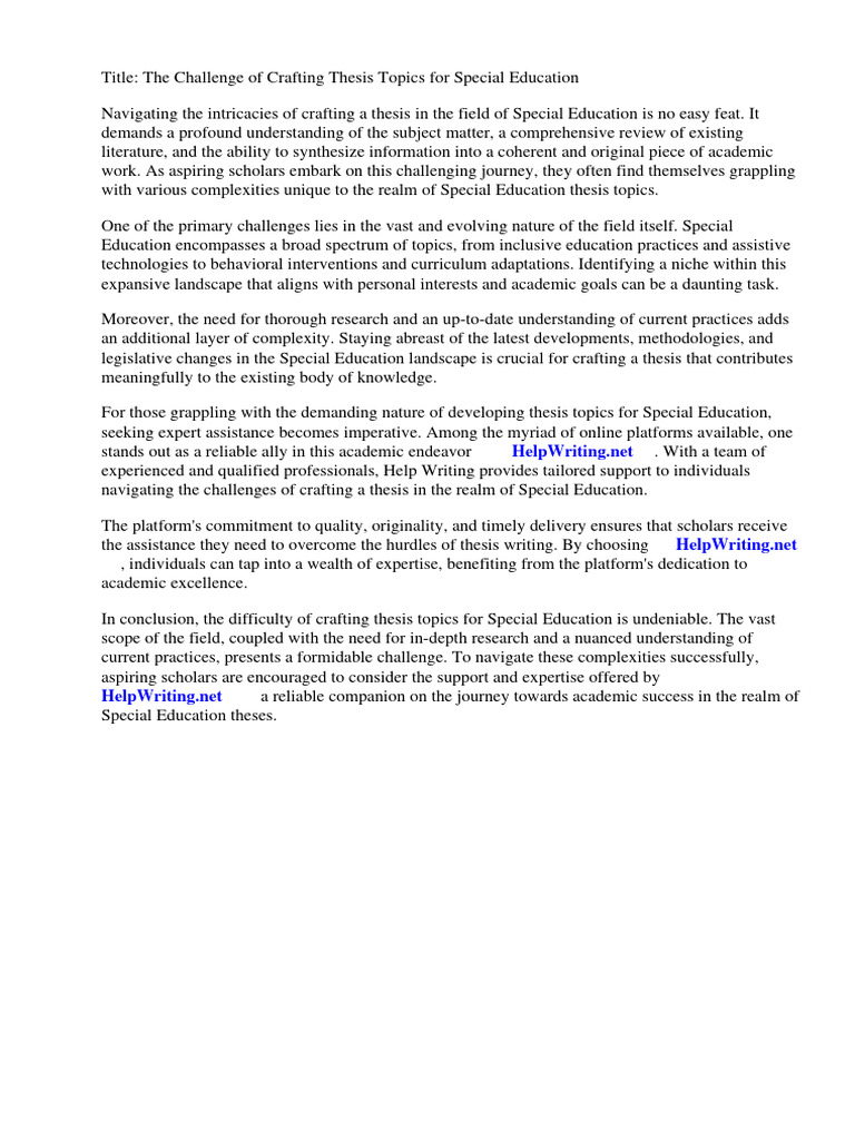Science Topics For Special Education Students