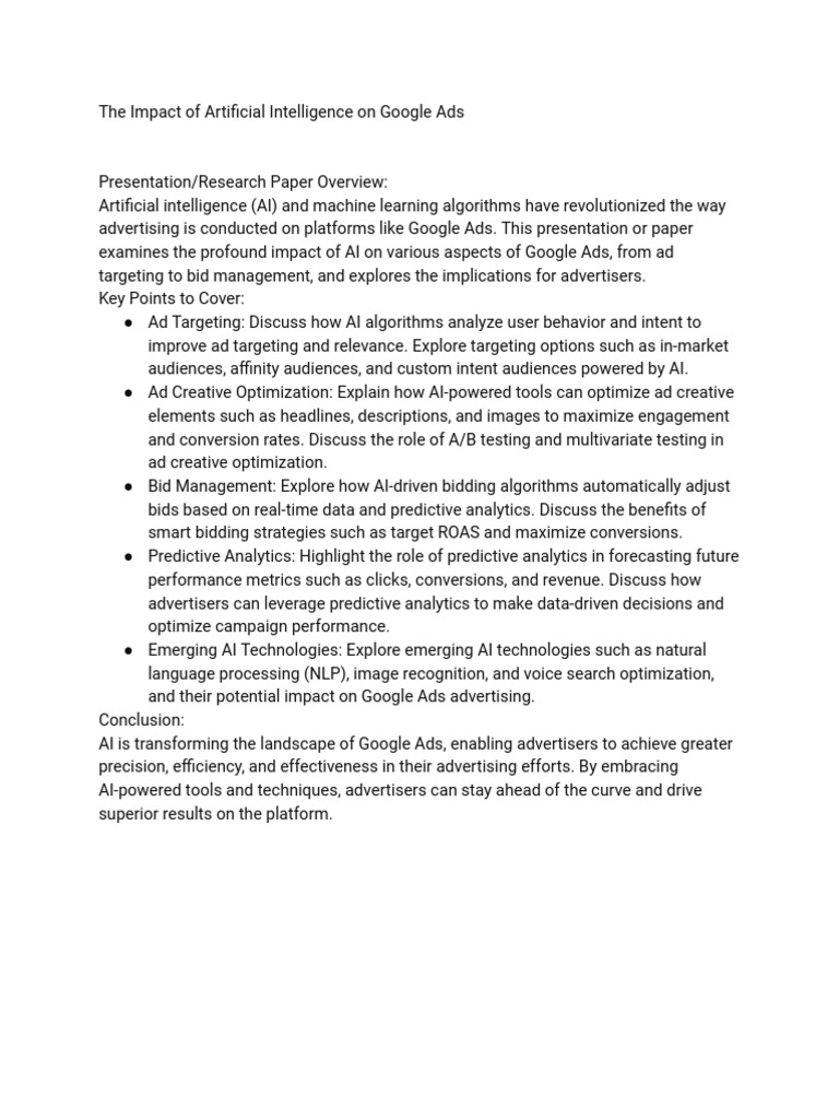 The impact of artificial intelligence on google ads pdf