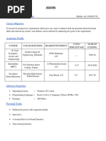 Prathap's Resume 1