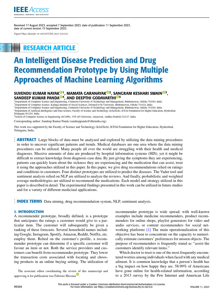 Intelligent Drug Recommendation System | PDF | Machine Learning ...