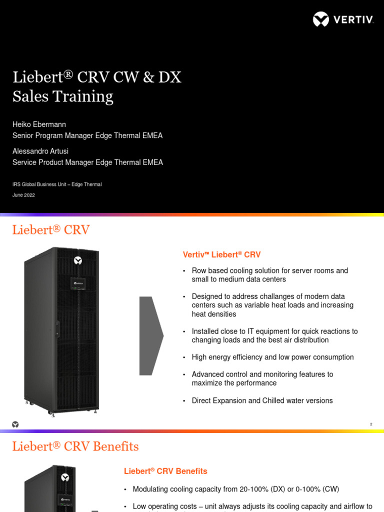Liebert CRV CW & DX Sales Training | PDF | Data Center | Project Management