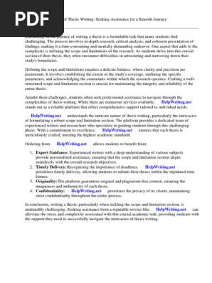 Scope and Limitation Sample Thesis PDF