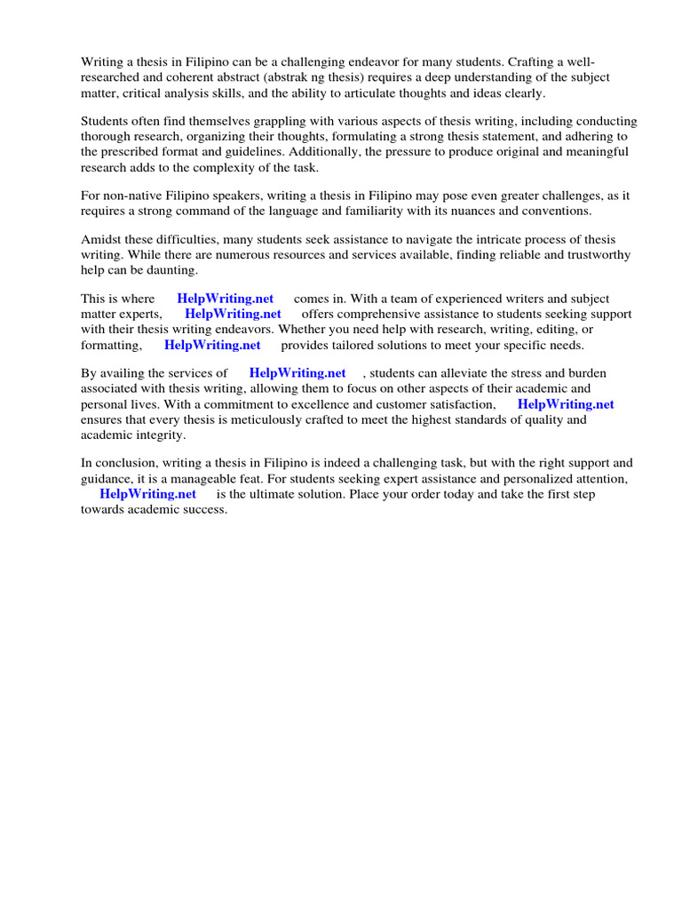 Abstrak NG Thesis Filipino | PDF | Tagalog Language | Thought
