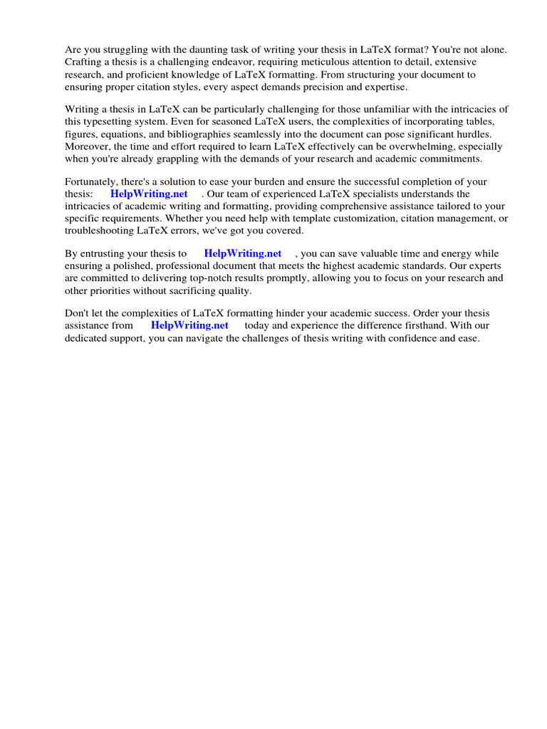 Thesis In Latex Format Pdf Thesis Page Layout