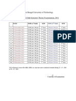 Schedule of Odd Sem Exam NovDec 2011