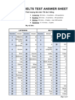 (IELTS) PHIẾU TRẢ LỜI2